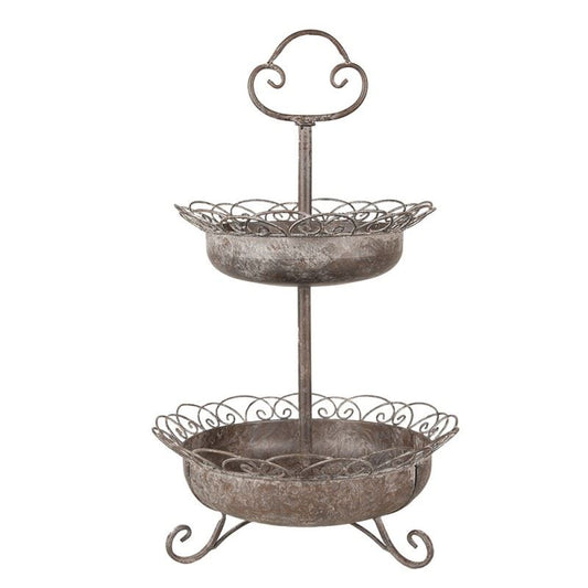 Vintage Shabby Chic Two-Tier Metal Fruit Stand 15х25 in
