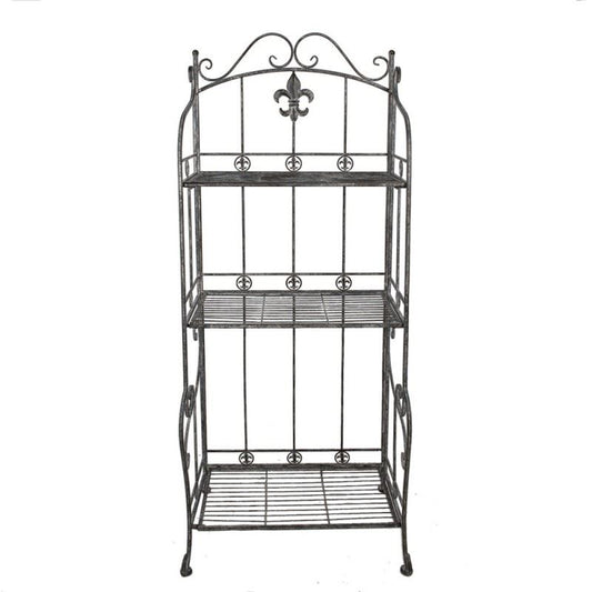 Fleur-de-Lis Vintage Iron Shelf Unit, 24x16.8x60 in (60х42х150 cm)