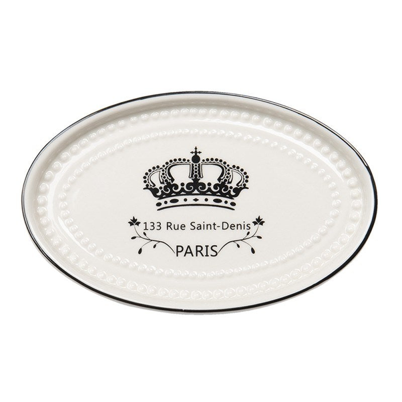 Ceramic dish with crown emblem