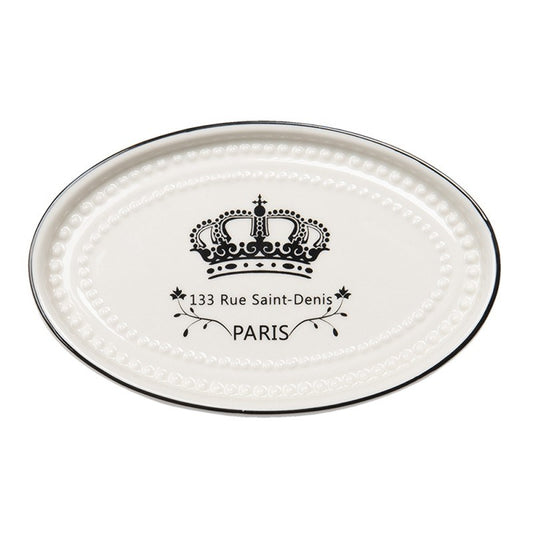 Ceramic dish with crown emblem