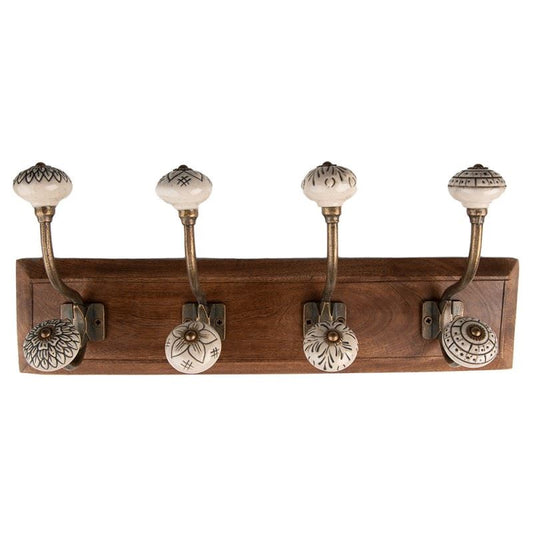 Vintage Wall Hooks – Retro Metal Coat Rack 18x4.4x7 in (45х11х17 cm)
