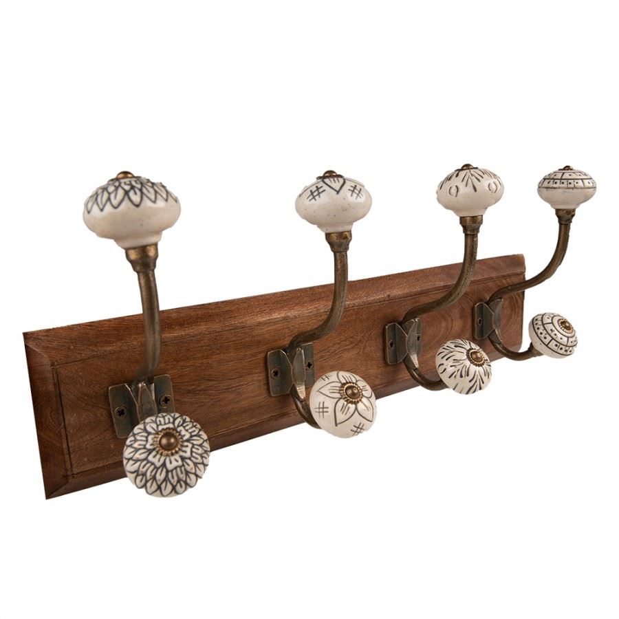 Vintage Wall Hooks – Retro Metal Coat Rack 18x4.4x7 in (45х11х17 cm)
