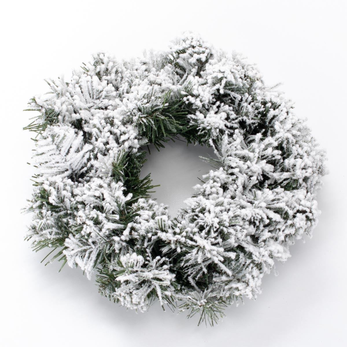 Christmas wreath with frost on door decoration