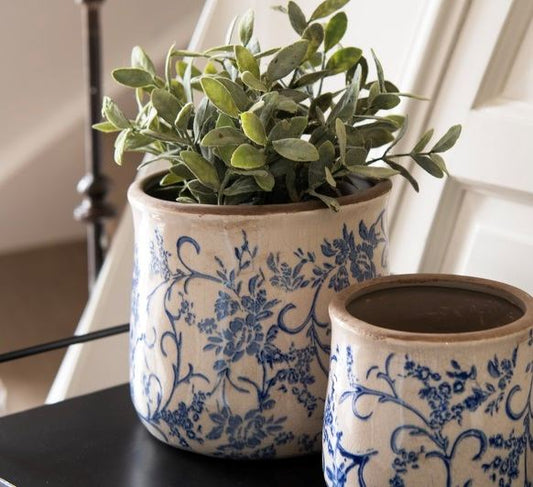 Shabby Chic Harmony Ceramic Planter, 6.8x6.4 in