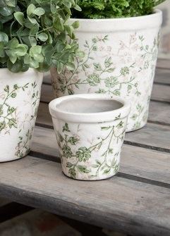 Ceramic Flower Pot in Vintage Style Pastel Green, 8*7 cm, 6CE1457XS