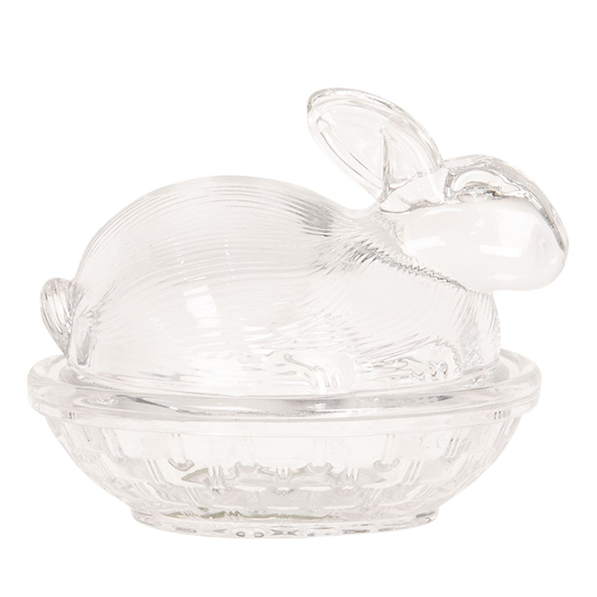 Vintage Glass Bunny Butter Dish, 12х8х9 cm