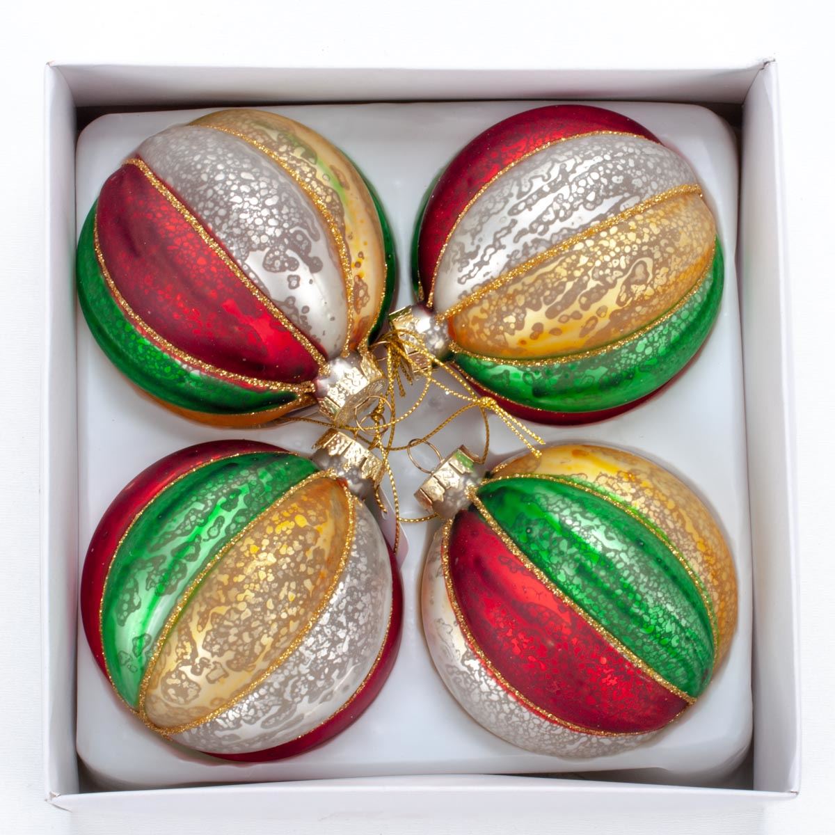 Glass ball for the Christmas tree, 8 cm, 6GL2736-1 New Year's decoration Ball, 8 cm, 6GL2736-1
