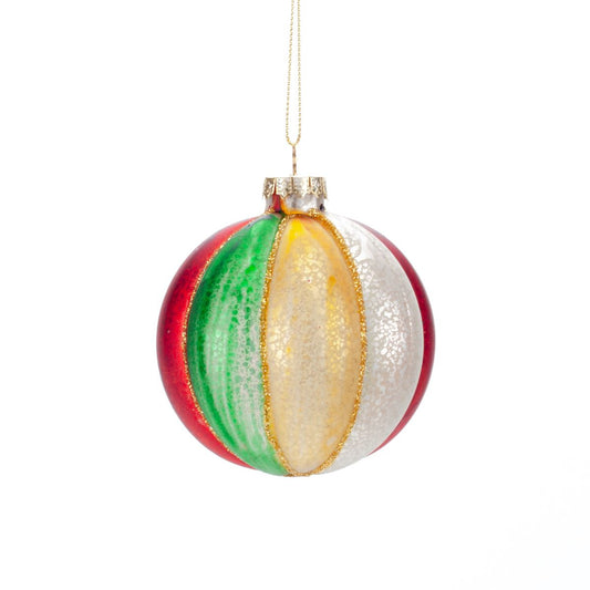 Glass ball for the Christmas tree, 8 cm, 6GL2736-1 New Year's decoration Ball, 8 cm, 6GL2736-1