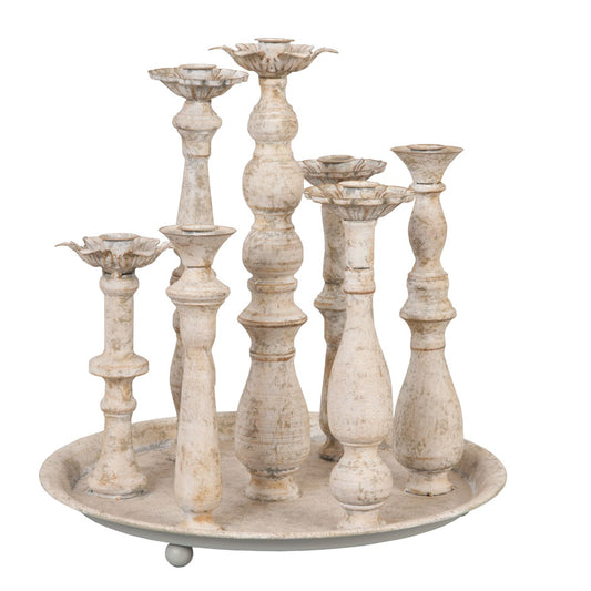 Stylish Metal Candle Centerpiece - Shabby Chic Decor for Your Home