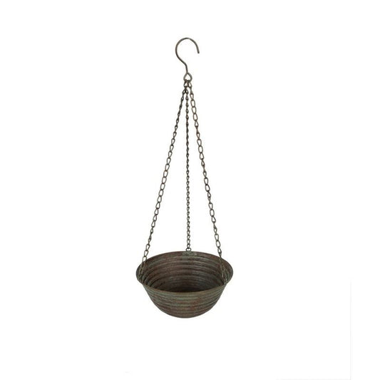 Vintage Hanging Metal Planter 8x21 in