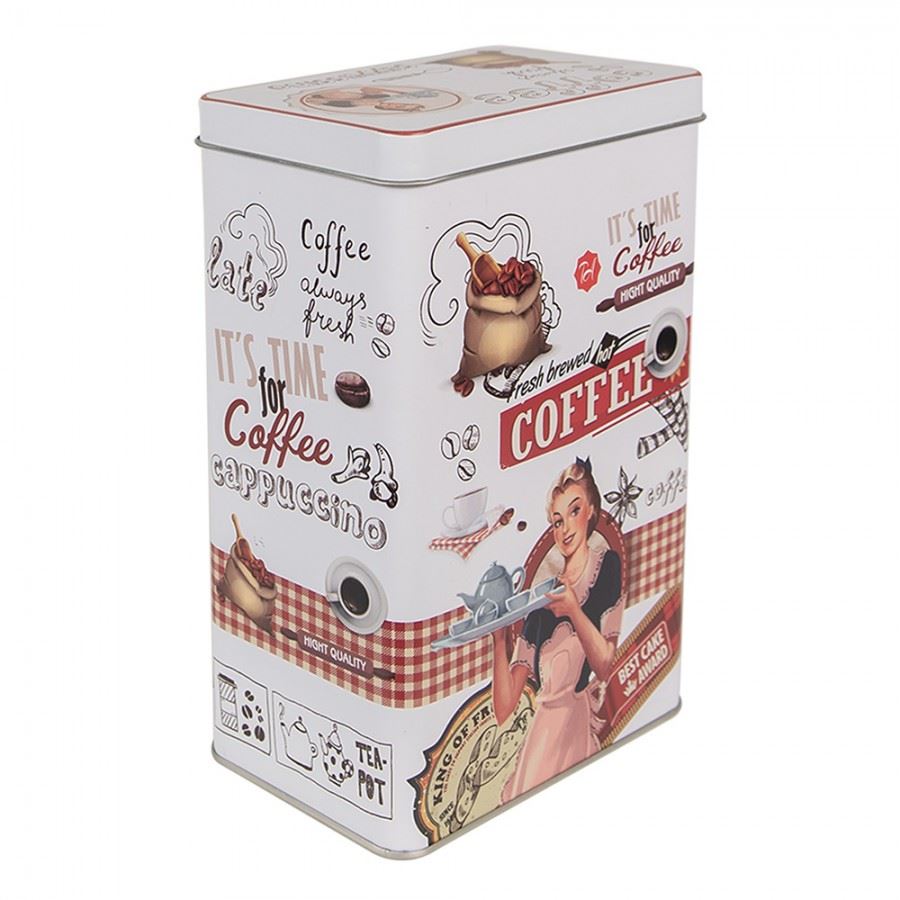 Metal can for coffee in retro style, 8*12*19 cm, 6BL0128