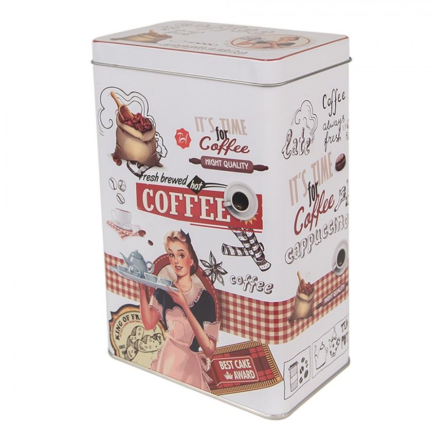 Metal can for coffee in retro style, 8*12*19 cm, 6BL0128