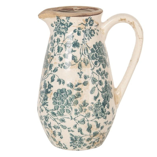 Decorative ceramic jug in vintage style Pastel Blue 16x12x22 cm