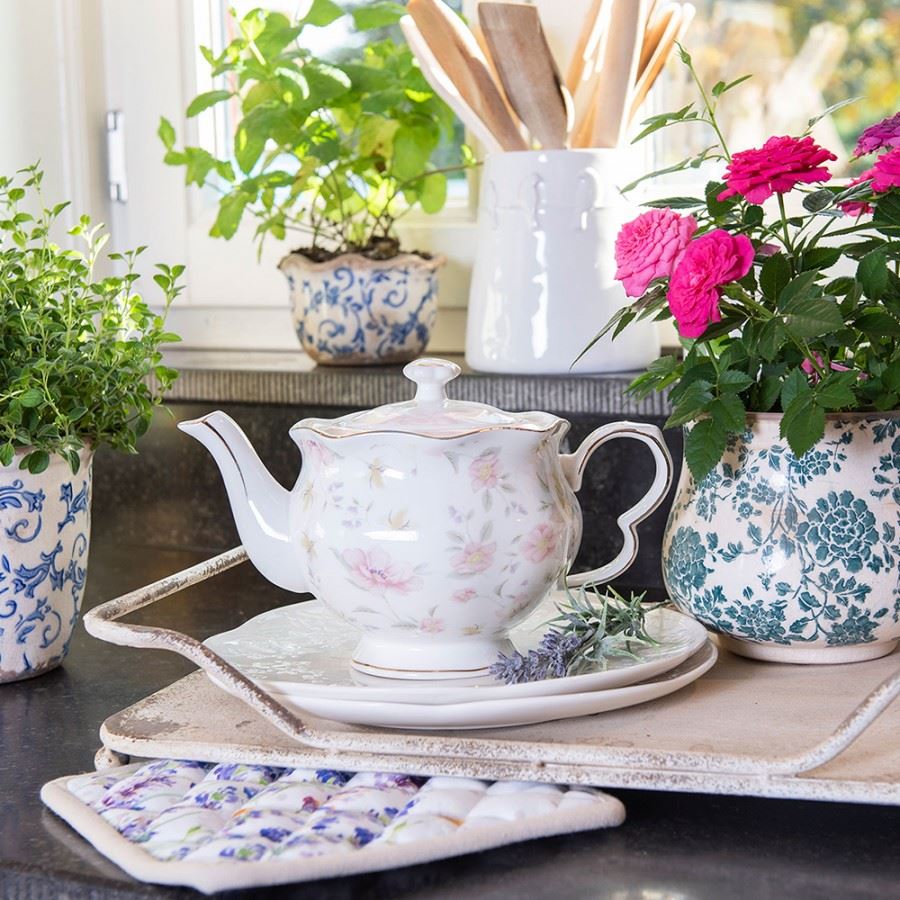 Shabby Chic Vintage Crackle Planter, 21х17 cm