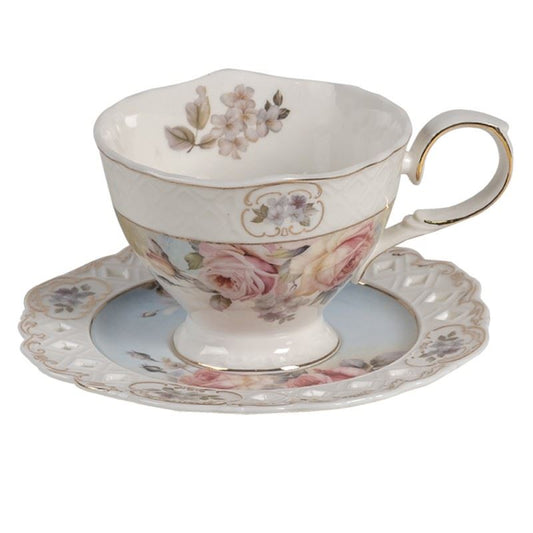 Cup and saucer Flowers, 200 ml, 6CE1272