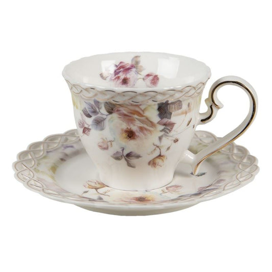 Flowers cup and saucer, 200 ml, 6CE1345