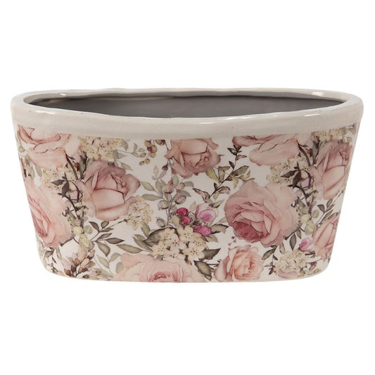 Ceramic planter for flowers in vintage style Roses, 27*13*14 cm, 6CE1411
