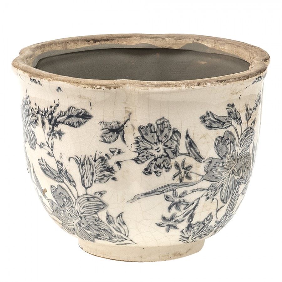 Ceramic flower pot in vintage style Pastel Blue, 16*12 cm, 6CE1450S