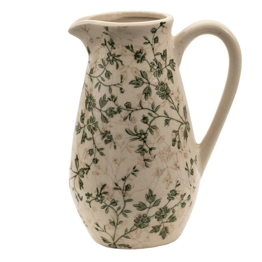 Decorative Vintage-Style Ceramic Jug, 6.4x5x9 in (16x12x22 cm)