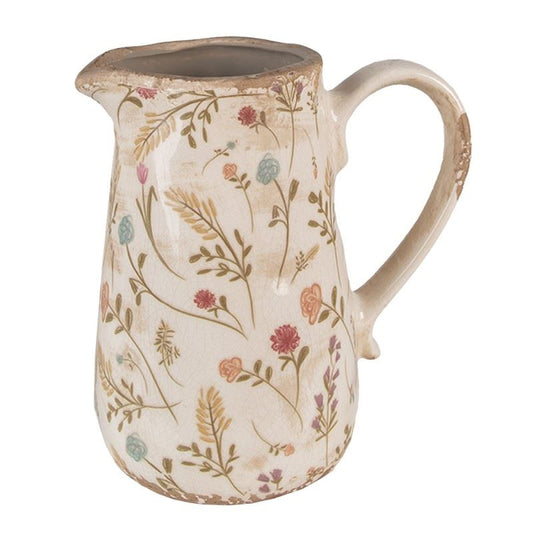 Decorative Ceramic Pitcher in Vintage Style Colored Flowers, 16*11*18 cm, 6CE1552M