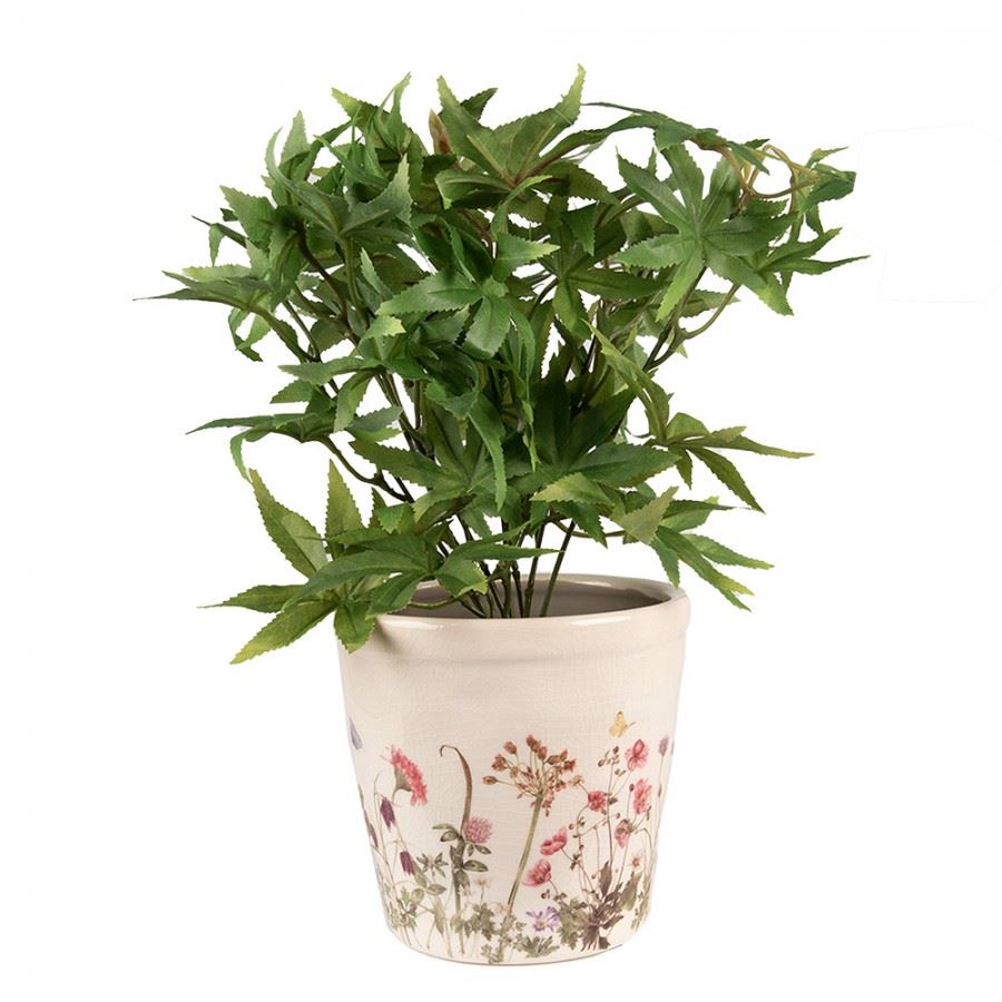 Ceramic flower pot in vintage style, 14*13 cm, 6CE1555M