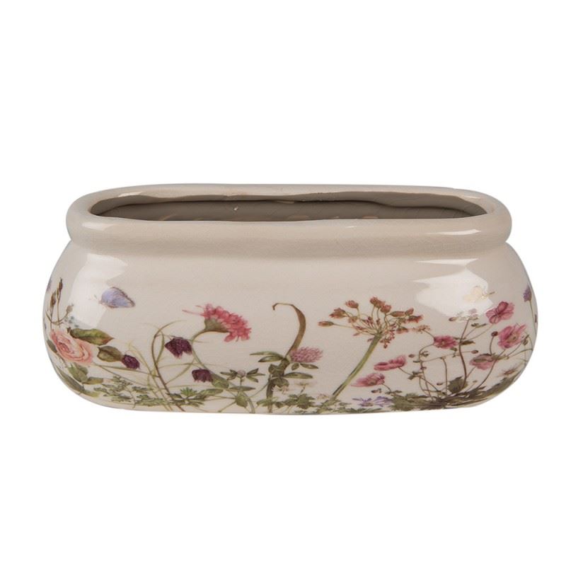 Ceramic flower planter in vintage style, 18*7*7 cm, 6CE1602S