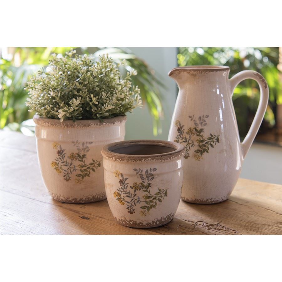 Shabby Chic Vintage Crackle Planter, 16х14 cm