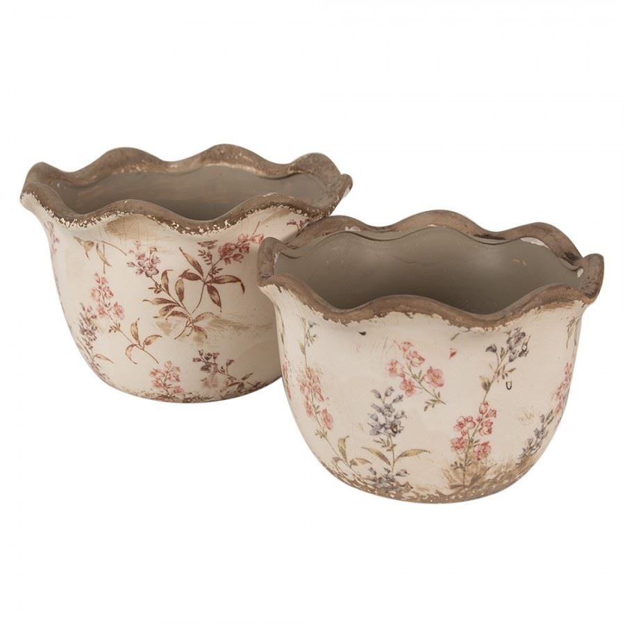 Ceramic flower planter in vintage style, 17*11 cm, 6CE1617M