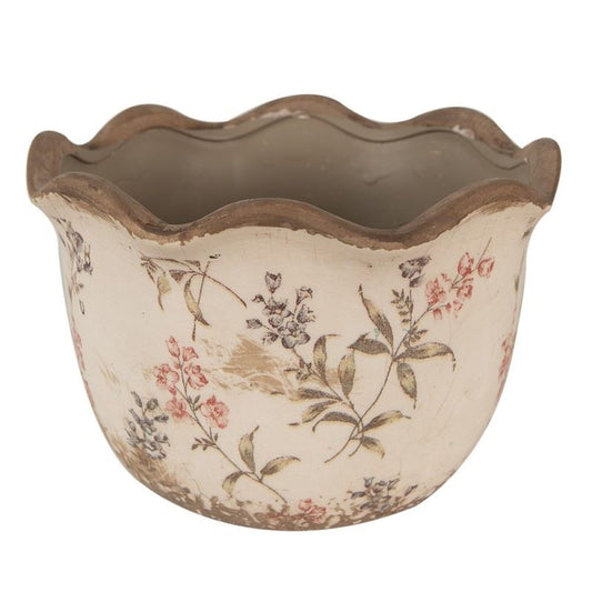 Ceramic flower planter in vintage style, 17*11 cm, 6CE1617M