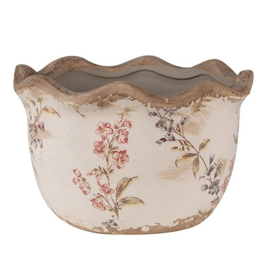 Ceramic flower planter in vintage style, 14*9 cm, 6CE1617S