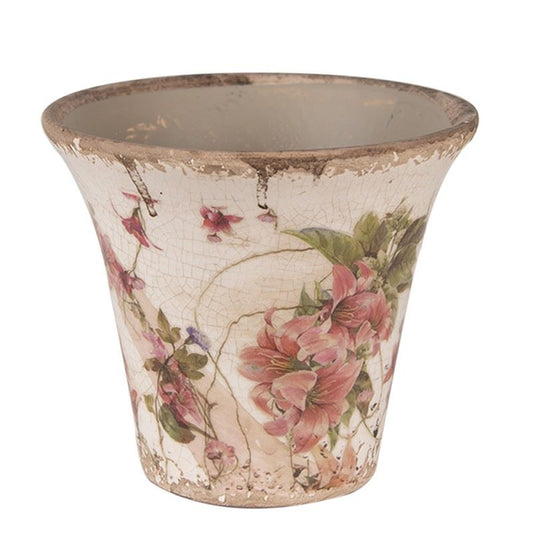 Ceramic flower planter in vintage style, 13*11 cm, 6CE1627M