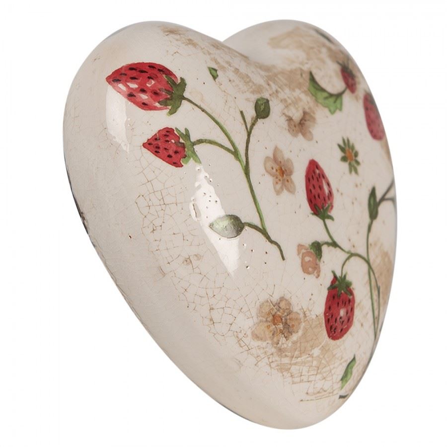 Ceramic figure Strawberries heart, 11*11*4 cm, 6CE1637