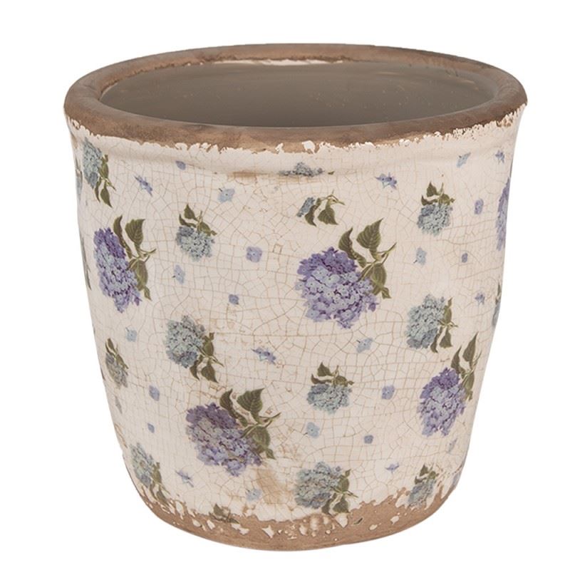 Ceramic flower pot in vintage style Hydrangea, 13*14 cm, 6CE1638M