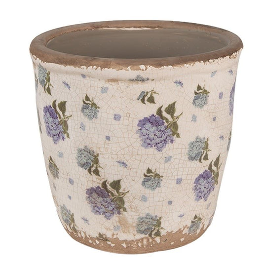 Ceramic flower pot in vintage style Hydrangea, 13*14 cm, 6CE1638M
