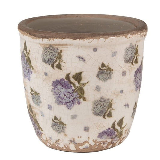 Ceramic flower pot in vintage style Hydrangea, 11*10 cm, 6CE1638XS