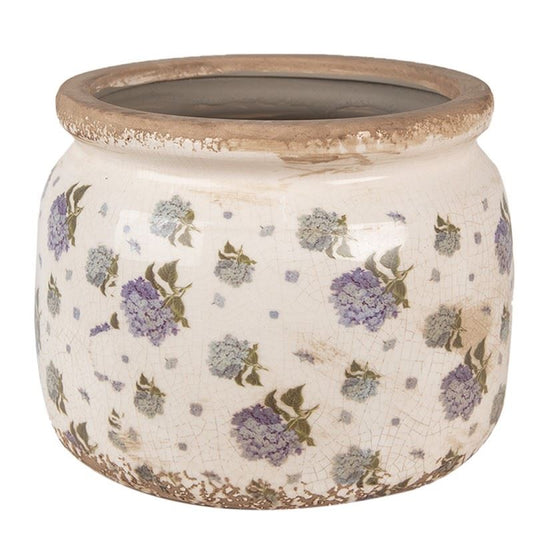 Ceramic flower pot in vintage style Hydrangea, 20*15 cm, 6CE1639L