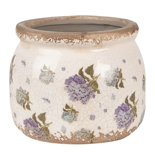 Ceramic flower pot in vintage style Hydrangea, 12*10 cm, 6CE1639S