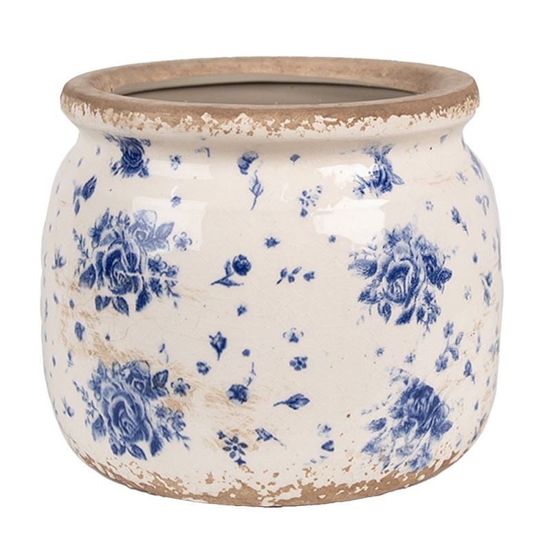 Shabby Chic Harmony Ceramic Planter, 6.4x5.2 in (16x13 cm)