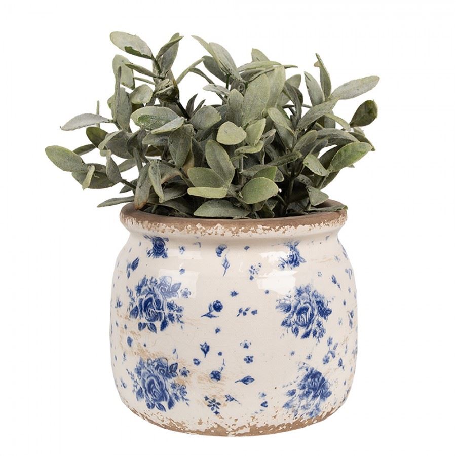 Shabby Chic Harmony Ceramic Planter, 6.4x5.2 in (16x13 cm)
