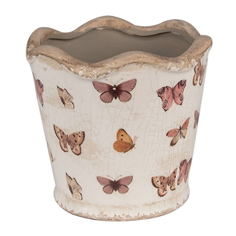 Shabby Chic Harmony Ceramic Planter, 5.2x4.8 in (13x12 cm)