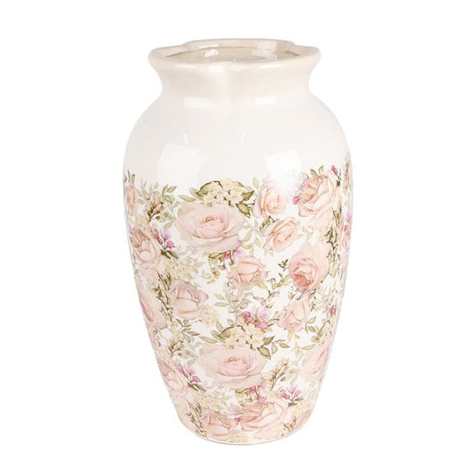 Decorative Ceramic Vase in Vintage Style Roses, 21*37 cm, 6CE1940L
