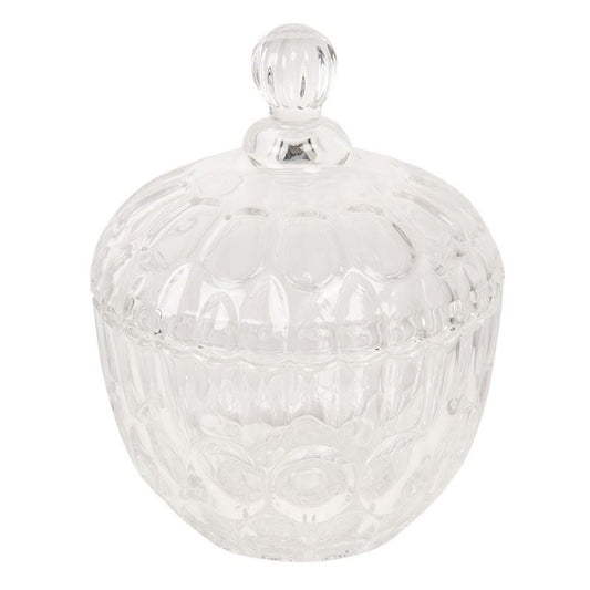 Glass candy dish with lid