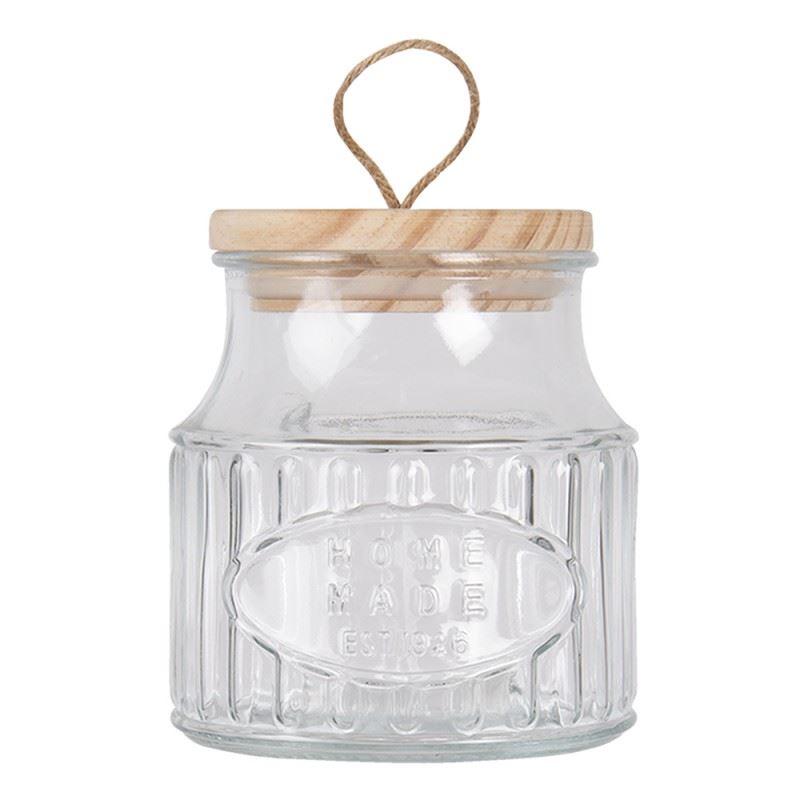 Round glass storage pot with lid