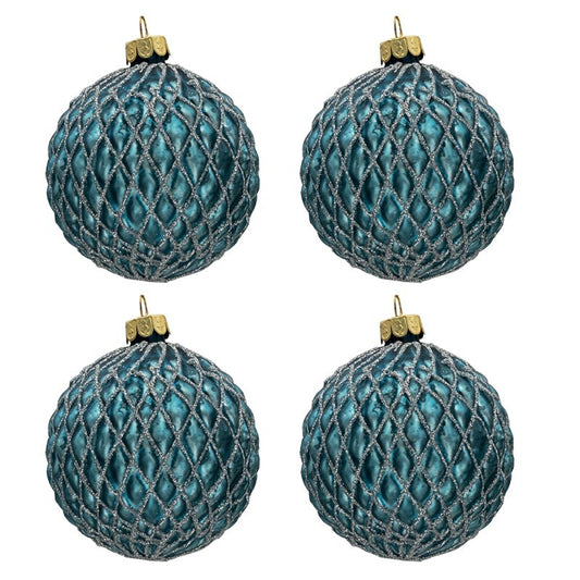 Set of New Year's decorations, 4 pieces, 8 cm, 6GL3287 New Year's decoration, 4 pieces, 6GL3287