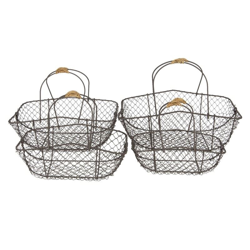 Metal basket with handles