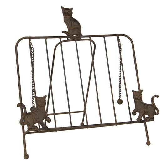 Decorative cookbook stand with cats