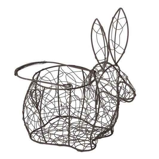 Vintage European Bunny Wire Basket, 10х5х11 in (26*13*28 cm)
