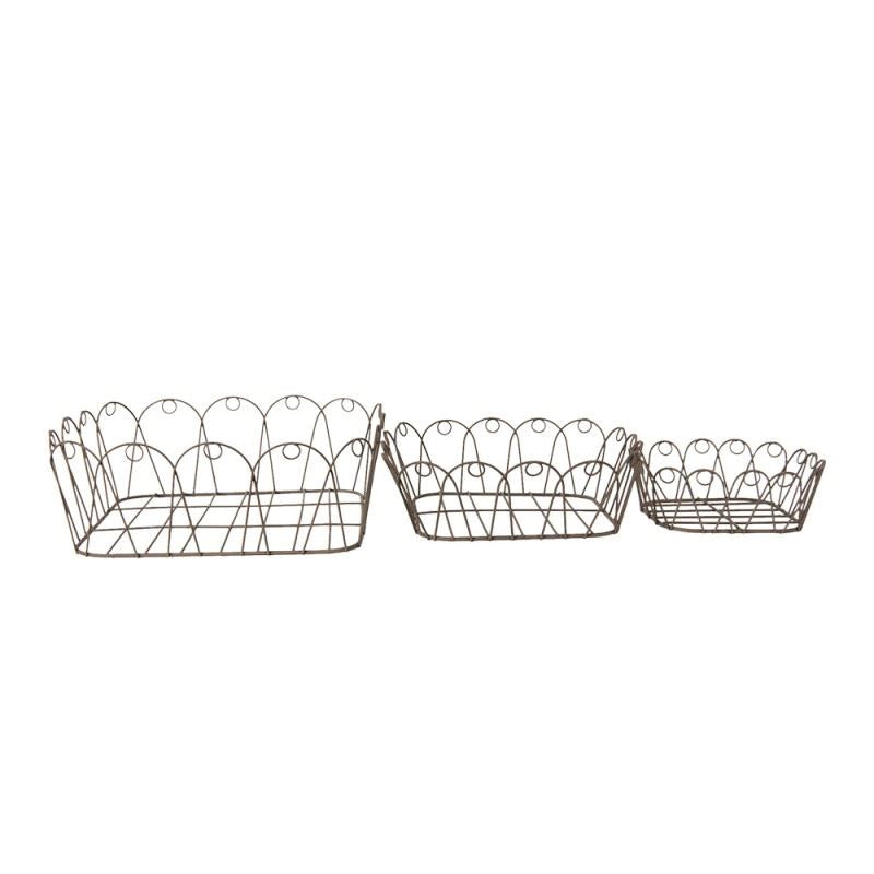 Set of 3 Decorative Metal Wire Baskets – Stylish Durable Storage