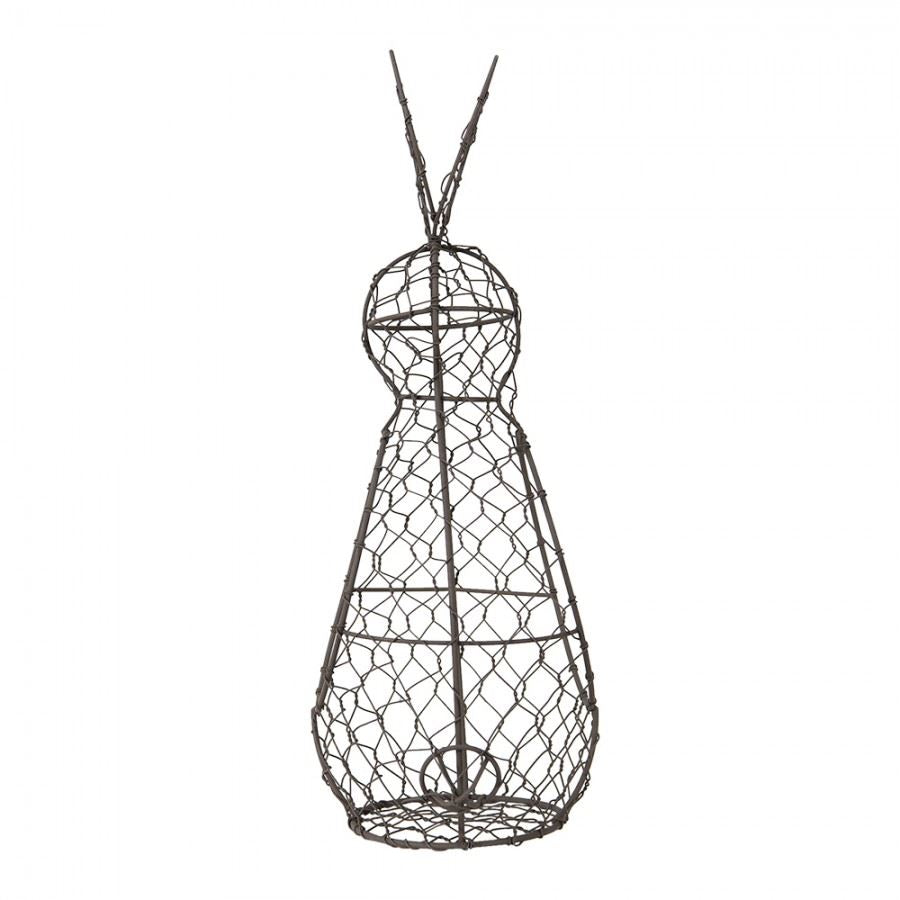 Vintage European Bunny Wire Basket, 7.2x6x15 in (18*15*38 cm)