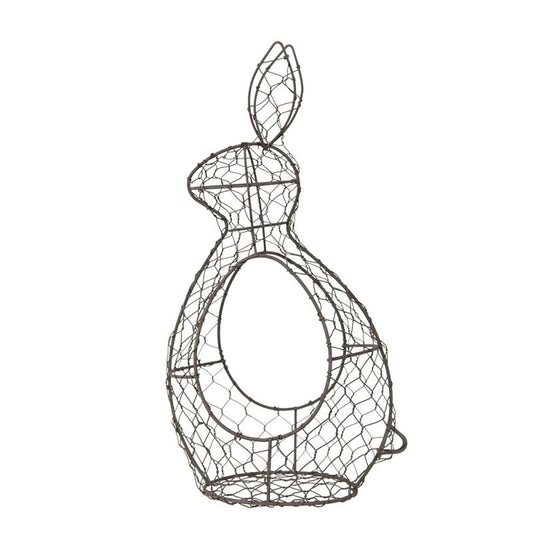Vintage European Bunny Wire Basket